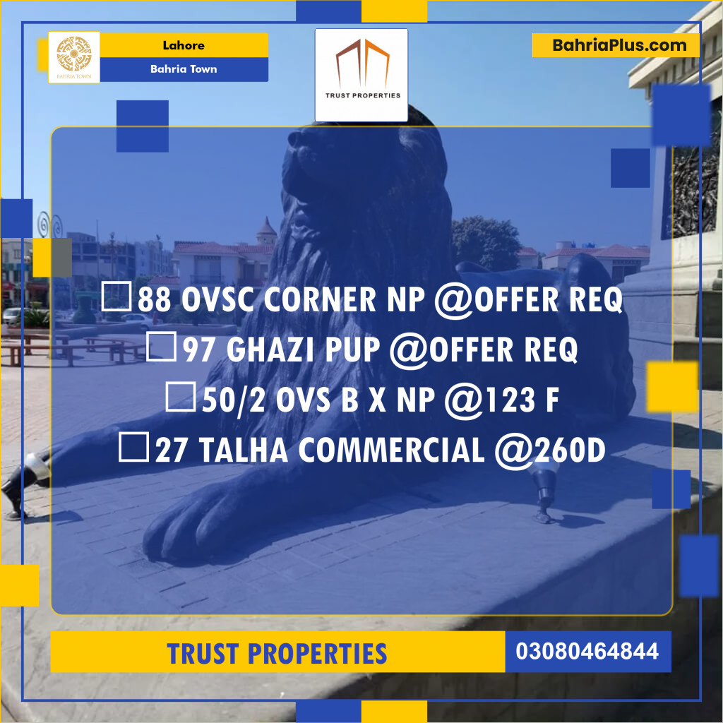 Residential Plot for Sale in Overseas C -  Bahria Town, Lahore - (BP-166867)