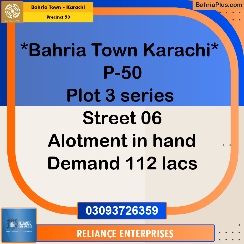 Residential Plot for Sale in Precinct 50 -  Bahria Town, Karachi - (BP-166913)
