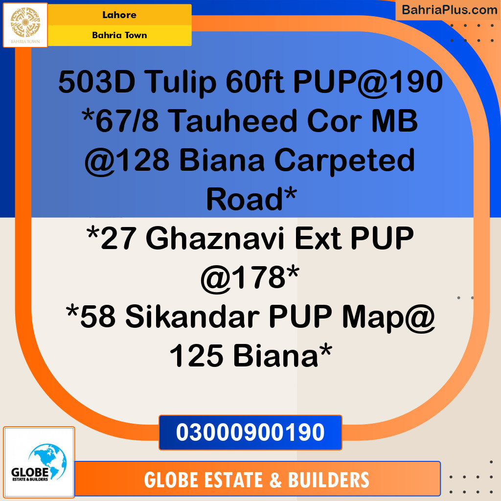 Residential Plot for Sale in Sector C - Tulip Block -  Bahria Town, Lahore - (BP-166923)