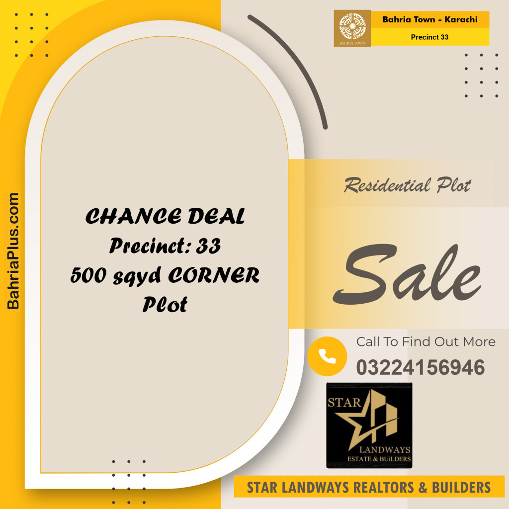 Residential Plot for Sale in Precinct 33 -  Bahria Town, Karachi - (BP-166939)
