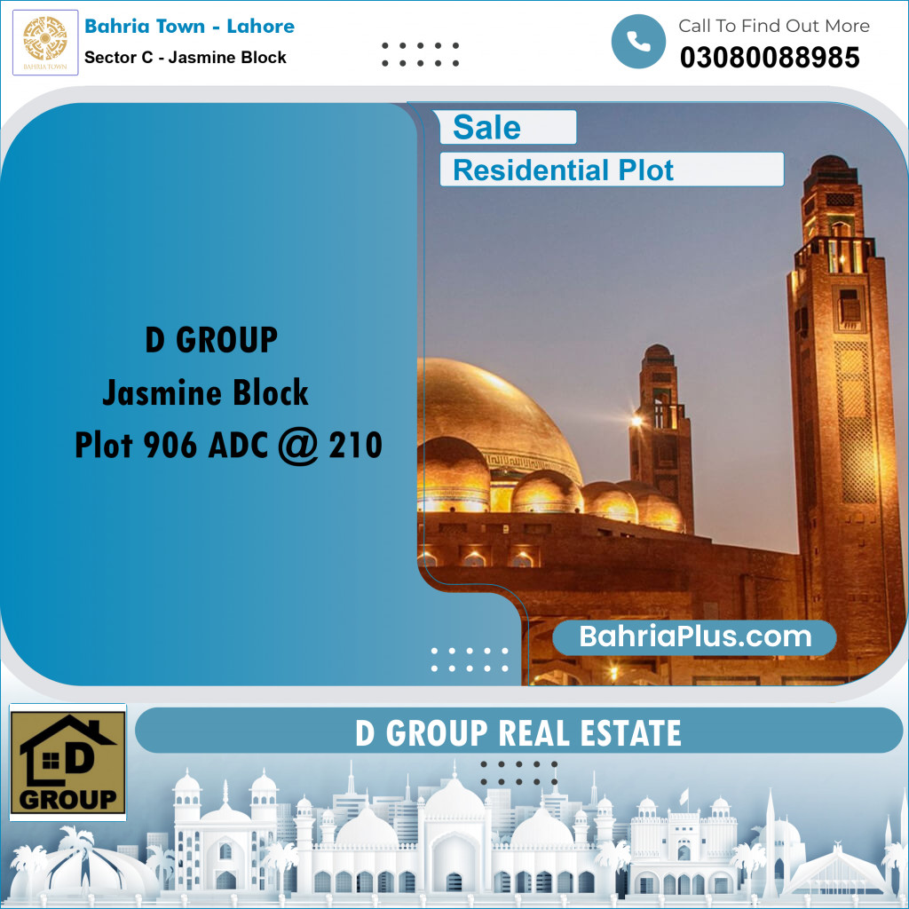 Residential Plot for Sale in Sector C - Jasmine Block -  Bahria Town, Lahore - (BP-166959)