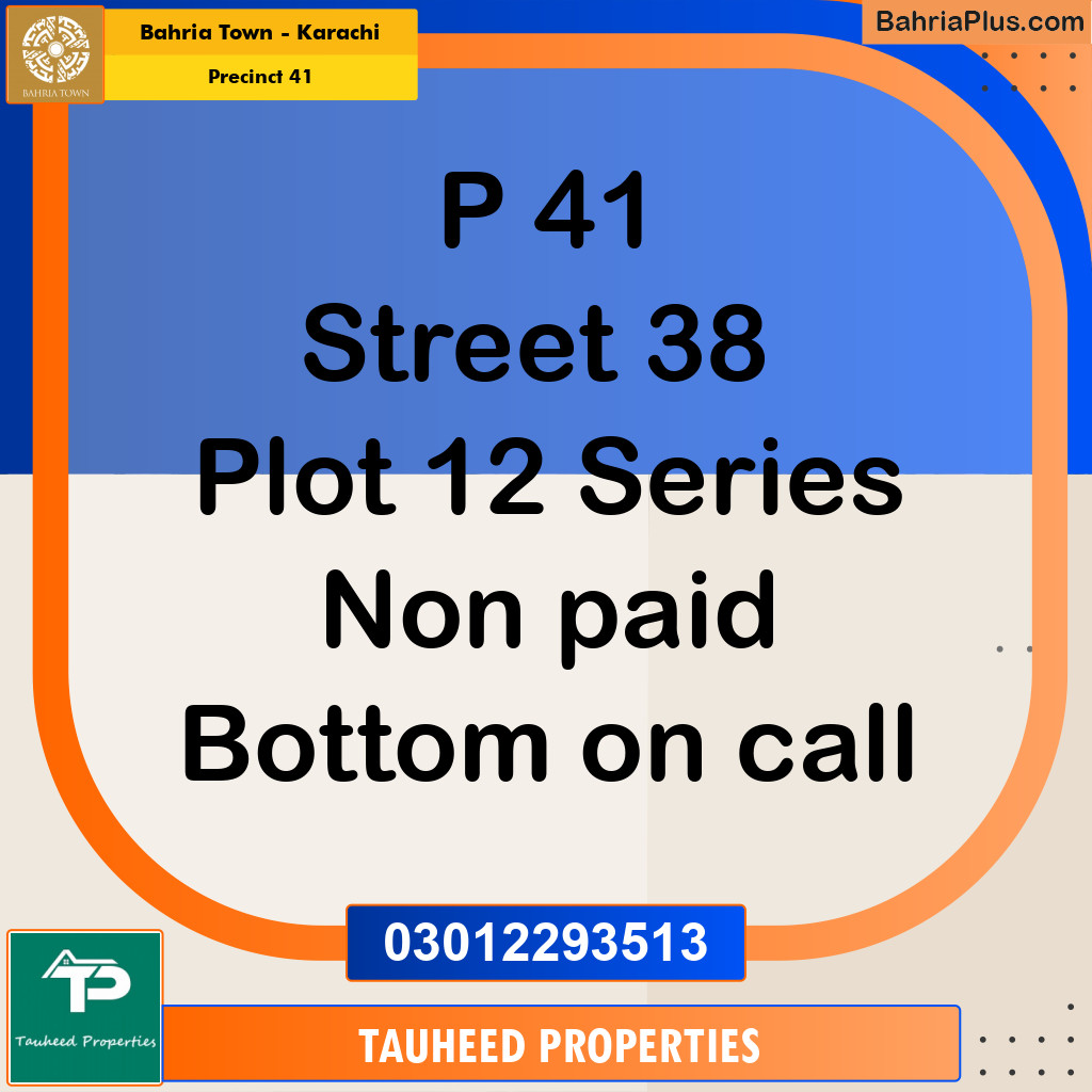 500 Sq. Yards Residential Plot for Sale in Precinct 41 -  Bahria Town, Karachi - (BP-166963)