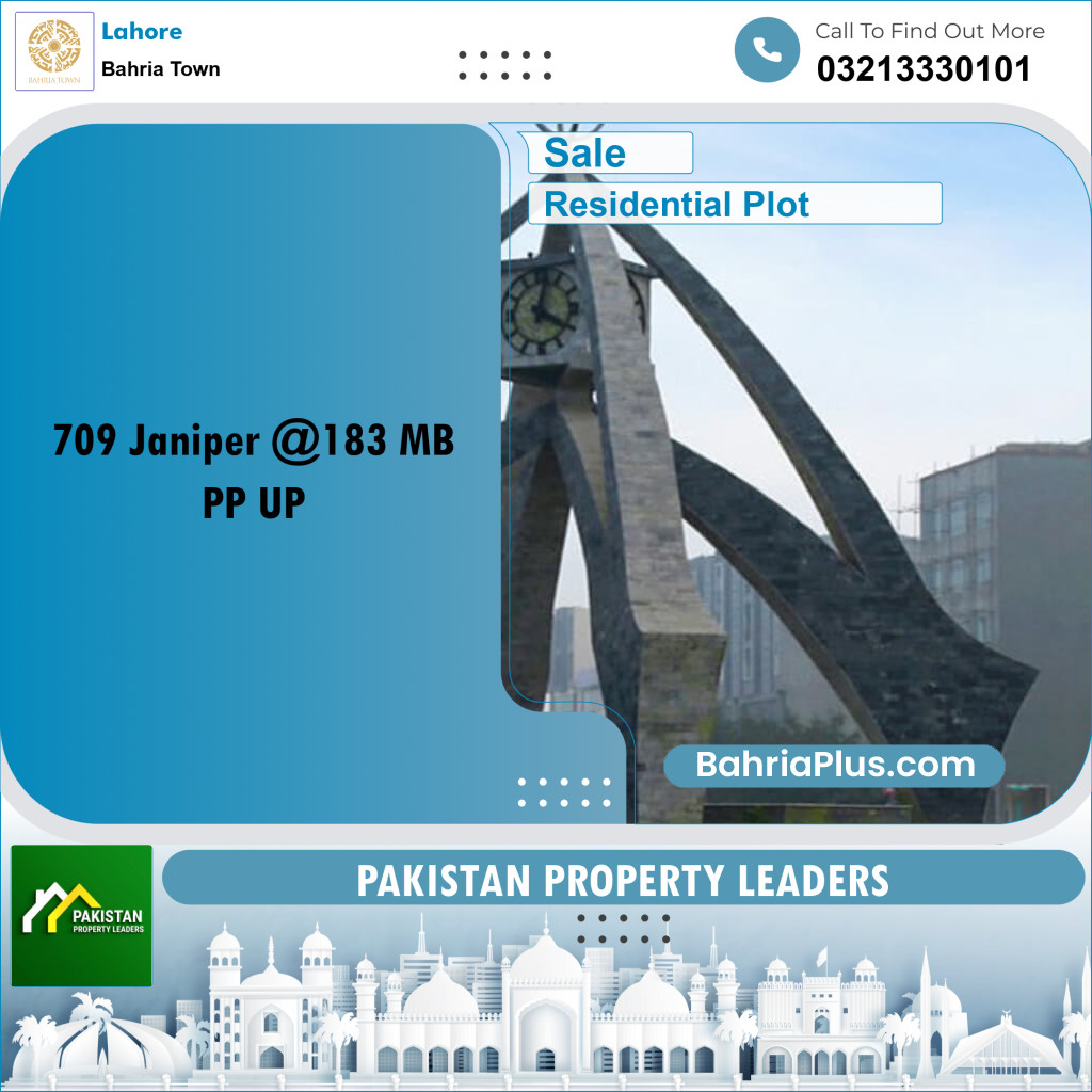 Residential Plot for Sale in Sector C - Janiper Block -  Bahria Town, Lahore - (BP-166976)