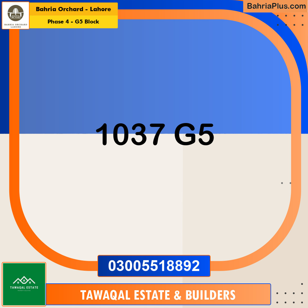 Residential Plot for Sale in Phase 4 - G5 Block -  Bahria Orchard, Lahore - (BP-166992)