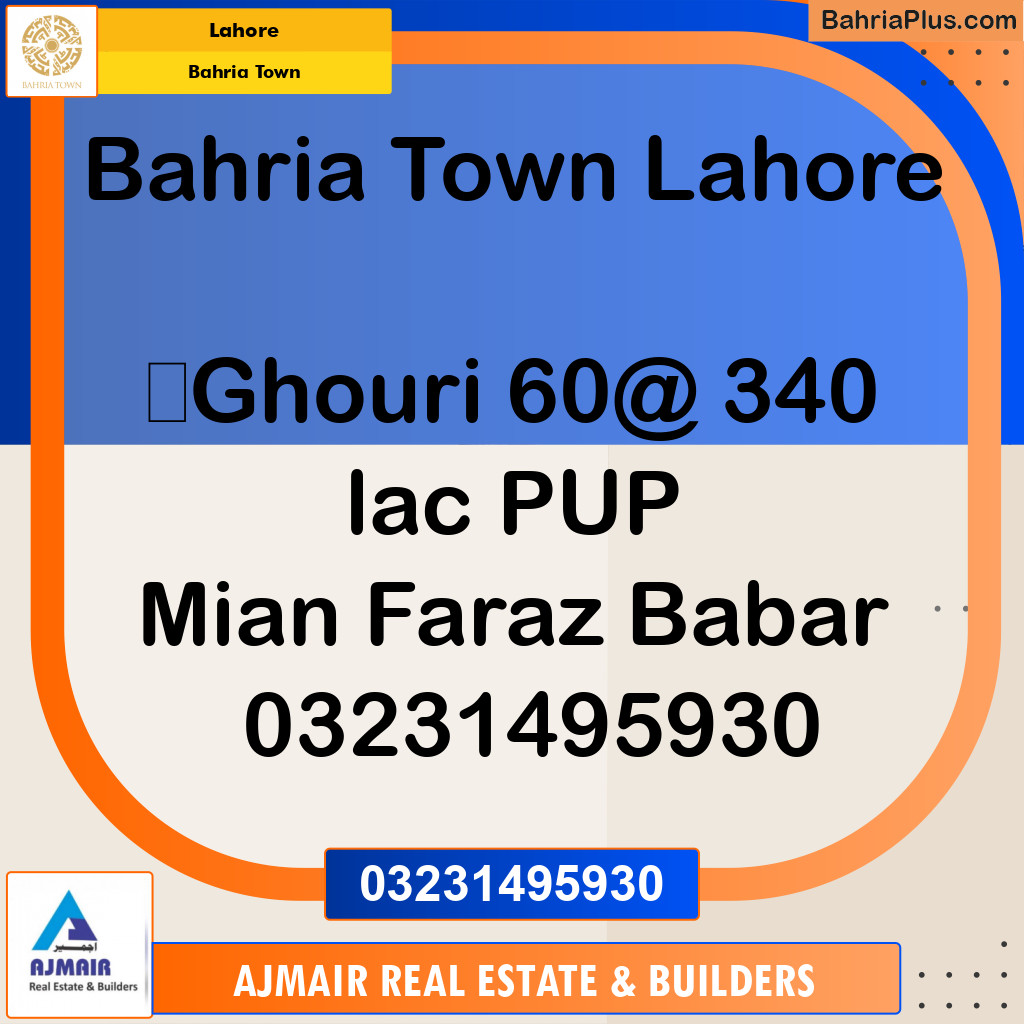 Residential Plot for Sale in Sector B - Ghouri Block -  Bahria Town, Lahore - (BP-167049)