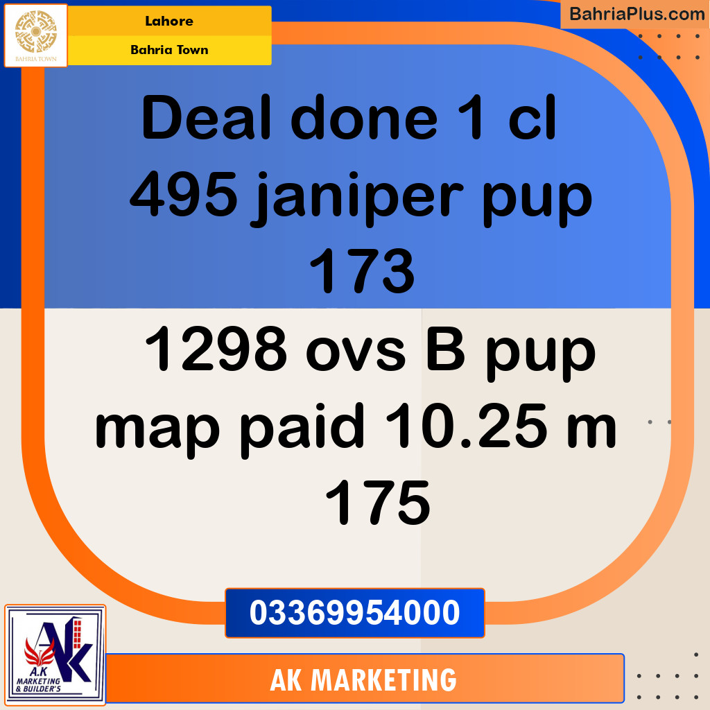 Residential Plot for Sale in Sector C - Janiper Block -  Bahria Town, Lahore - (BP-167058)