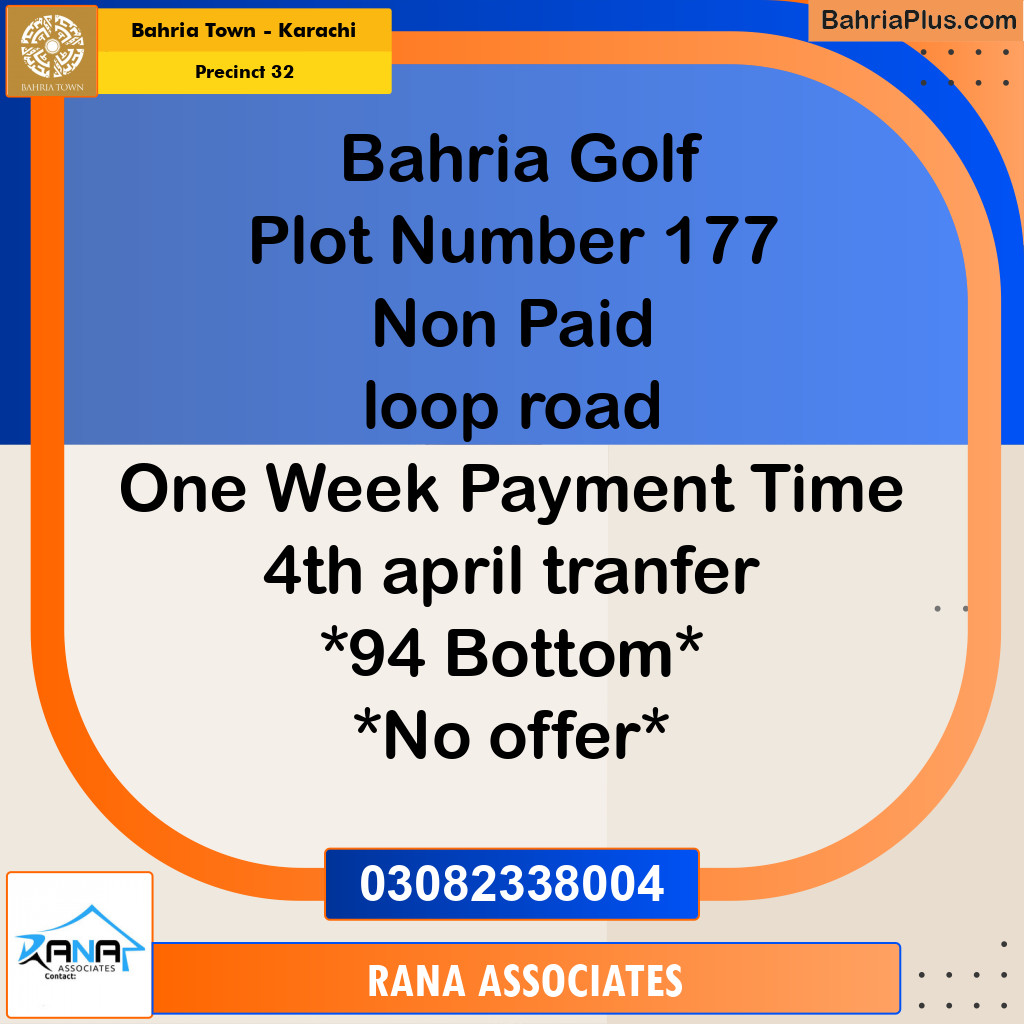 250 Sq. Yards Residential Plot for Sale in Precinct 32 -  Bahria Town, Karachi - (BP-167150)