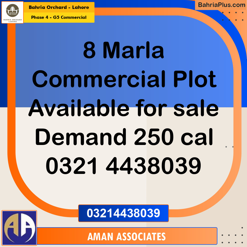 Commercial Plot for Sale in Phase 4 - G5 Commercial -  Bahria Orchard, Lahore - (BP-167165)