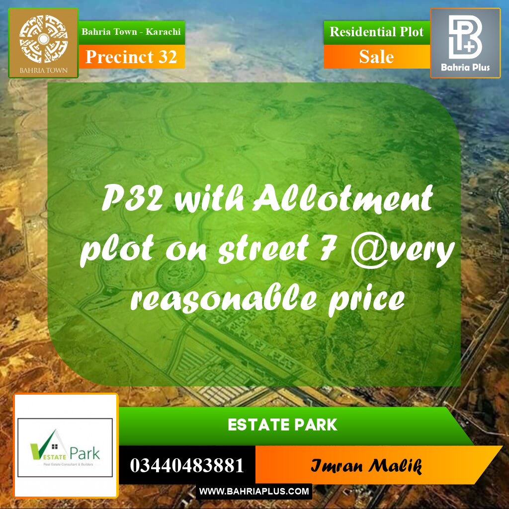 250 Sq. Yards Residential Plot for Sale in Precinct 32 -  Bahria Town, Karachi - (BP-167321)
