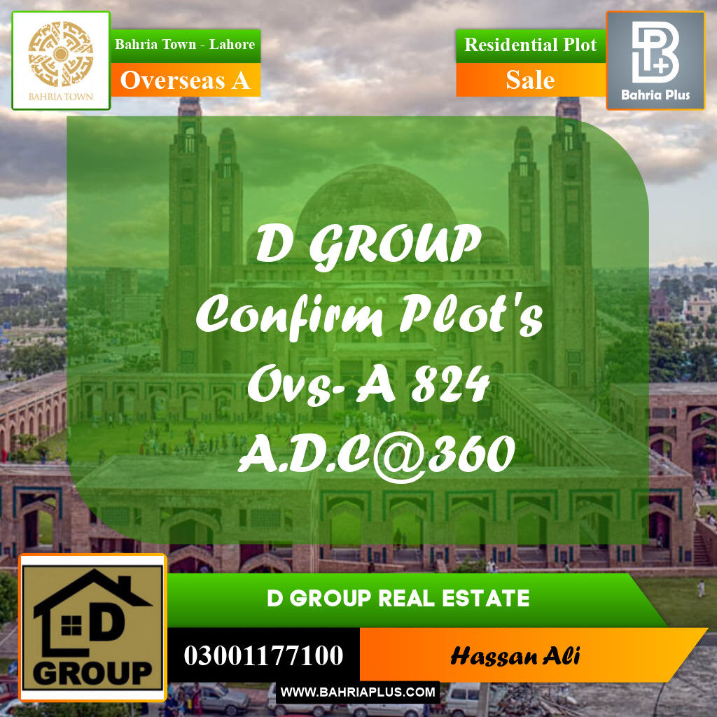 Residential Plot for Sale in Overseas A -  Bahria Town, Lahore - (BP-167331)