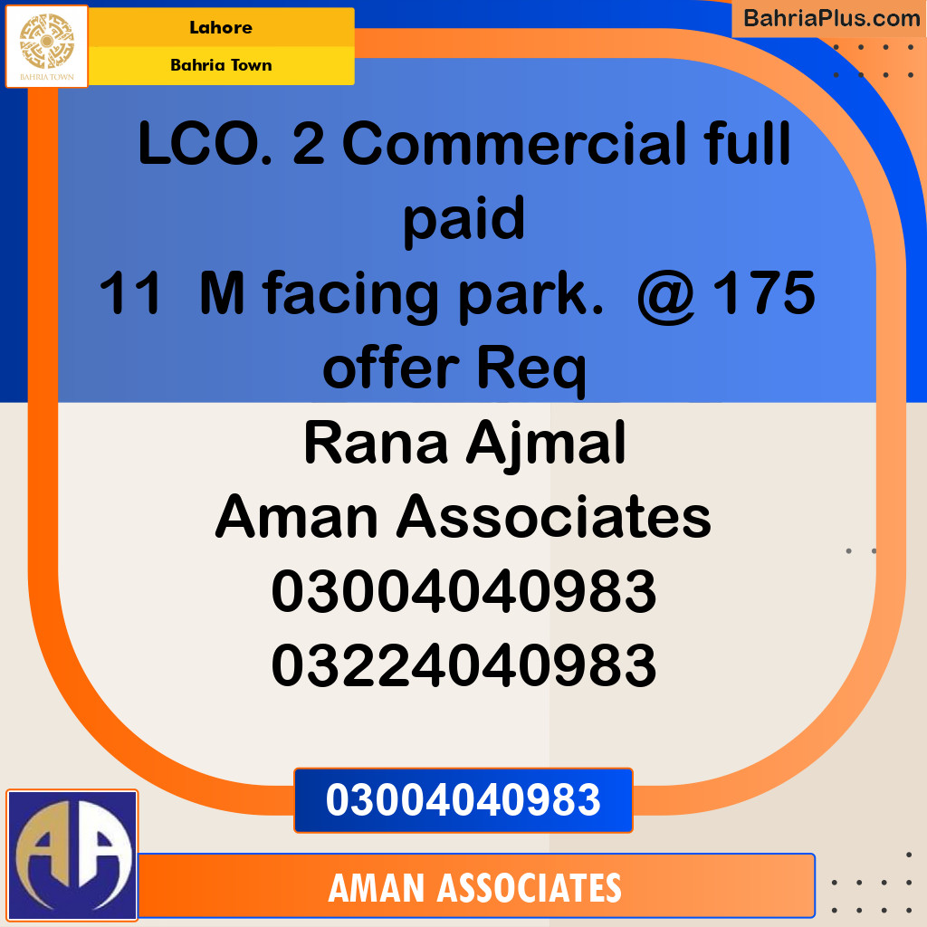 Residential Plot for Sale in Bahria Town, Lahore - (BP-167345)