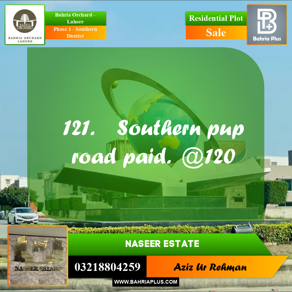 Residential Plot for Sale in Phase 1 - Southern District -  Bahria Orchard, Lahore - (BP-167353)