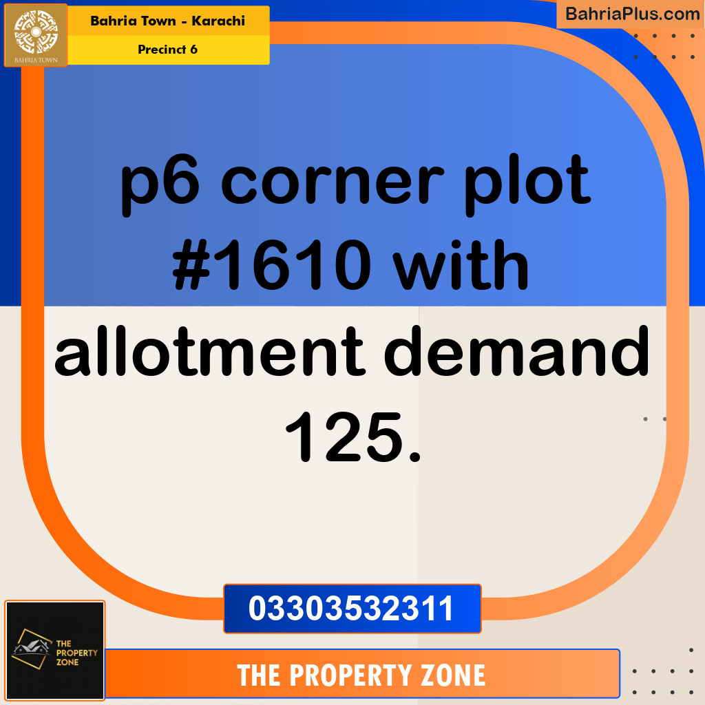 250 Sq. Yards Residential Plot for Sale in Precinct 6 -  Bahria Town, Karachi - (BP-167360)