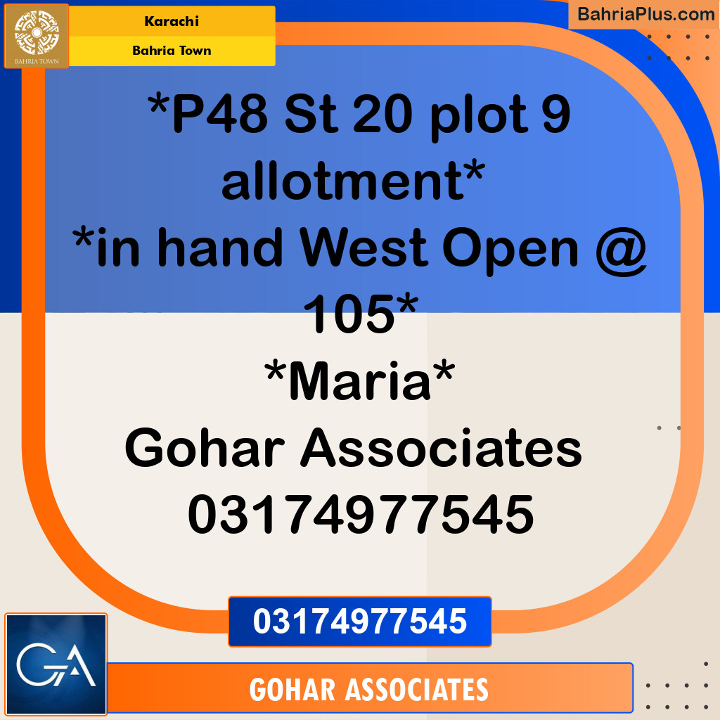 Residential Plot for Sale in Precinct 48 -  Bahria Town, Karachi - (BP-167365)
