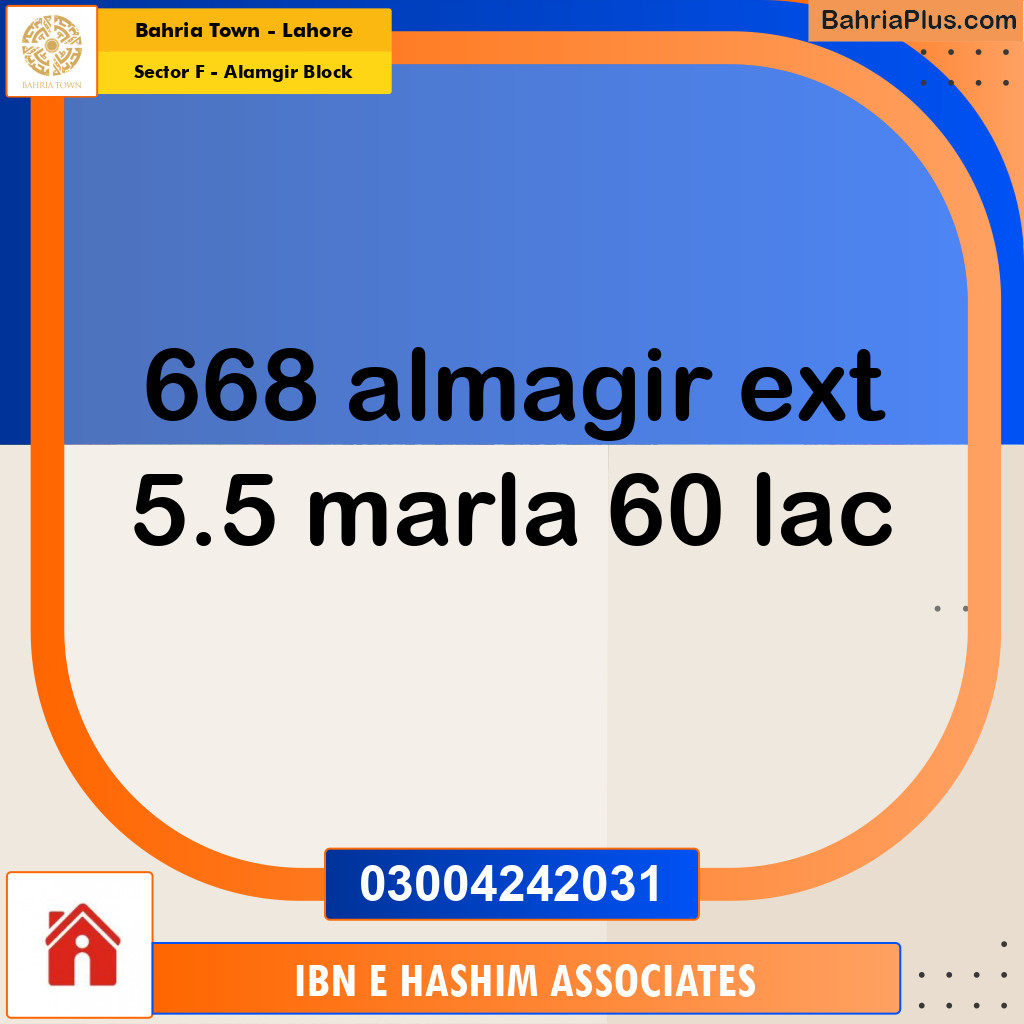 Residential Plot for Sale in Sector F - Alamgir Block -  Bahria Town, Lahore - (BP-167453)