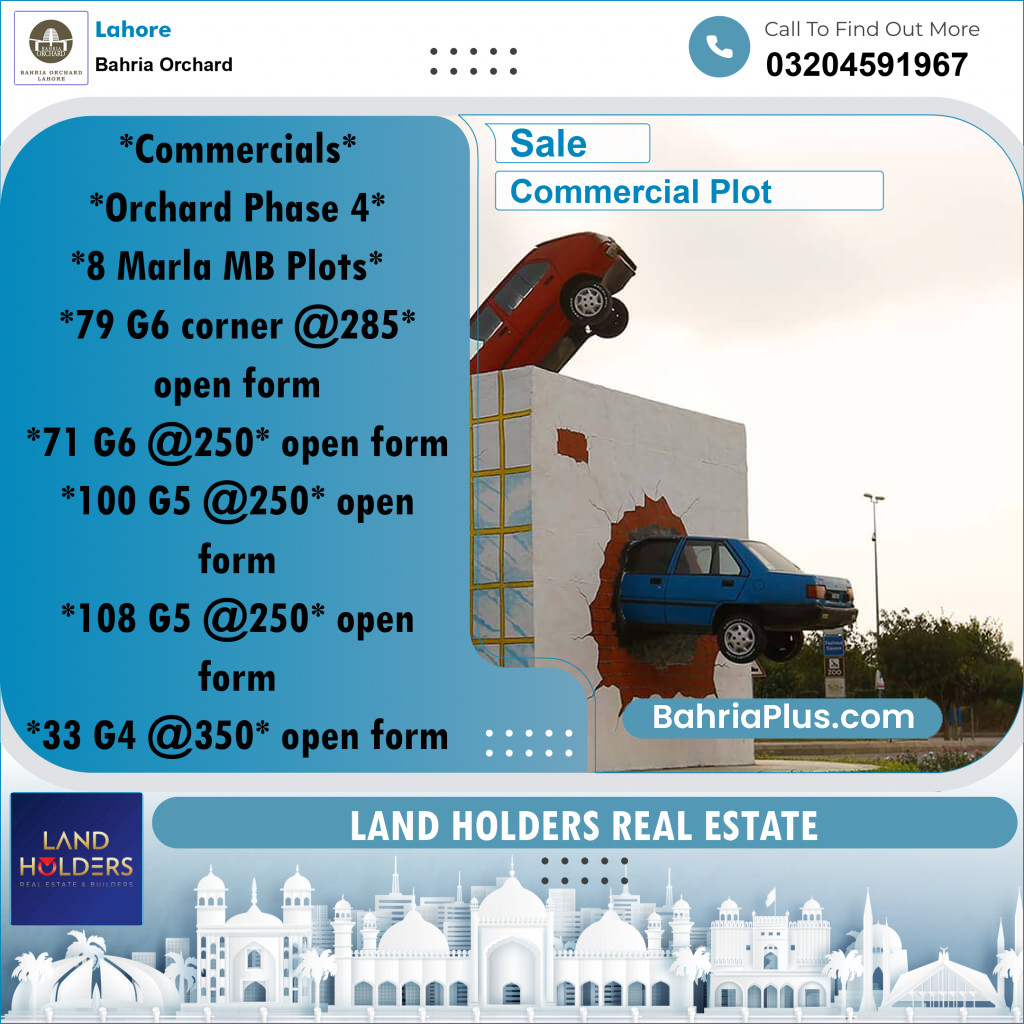 Commercial Plot for Sale in Bahria Orchard, Lahore - (BP-167454)