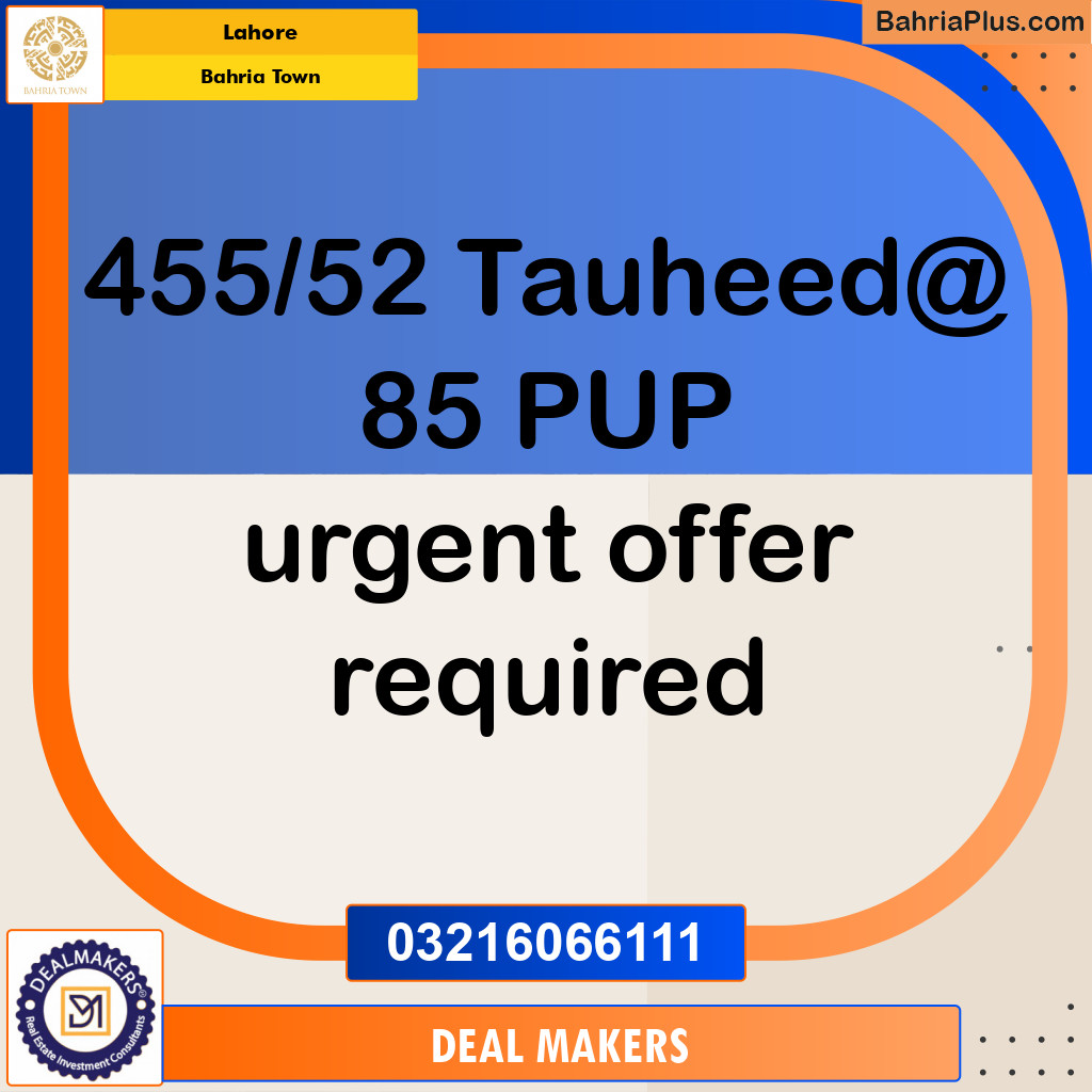 Residential Plot for Sale in Sector F - Tauheed Block -  Bahria Town, Lahore - (BP-167476)