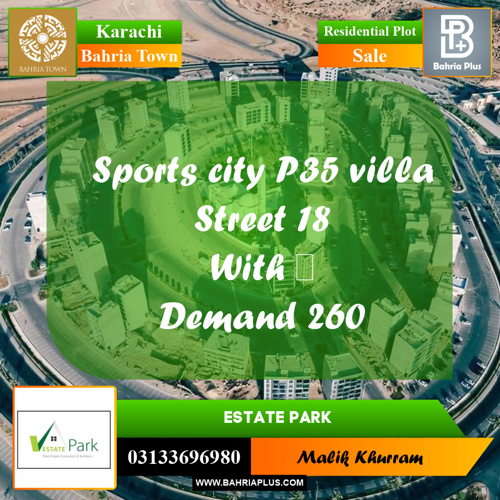 350 Sq. Yards Residential Plot for Sale in Precinct 35 SC Villas -  Bahria Town, Karachi - (BP-167477)