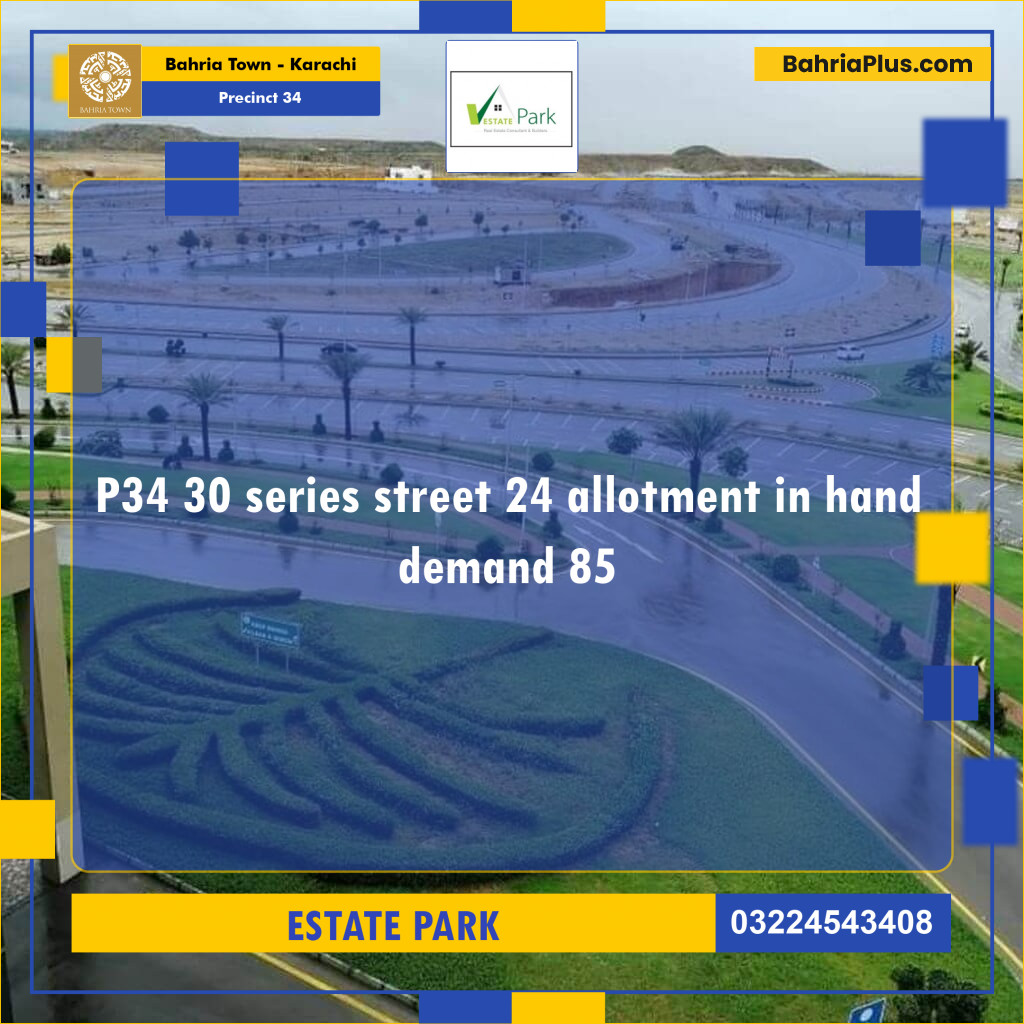250 Sq. Yards Residential Plot for Sale in Precinct 34 -  Bahria Town, Karachi - (BP-167479)