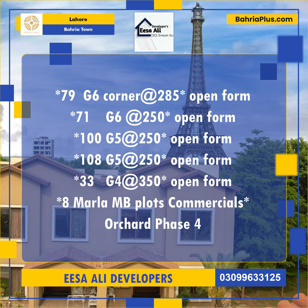 Commercial Plot for Sale in Bahria Town, Lahore (BP167524) Bahria Plus