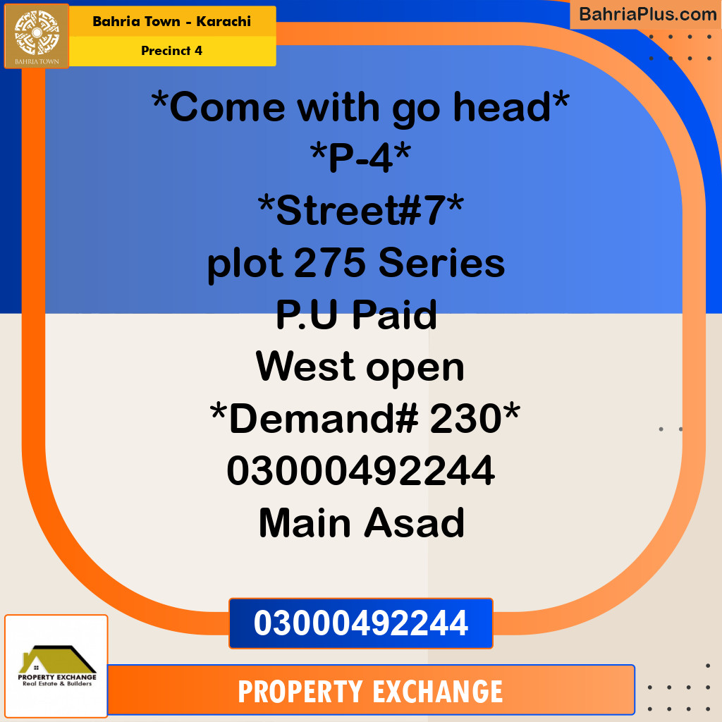 500 Sq. Yards Residential Plot for Sale in Precinct 4 -  Bahria Town, Karachi - (BP-167567)