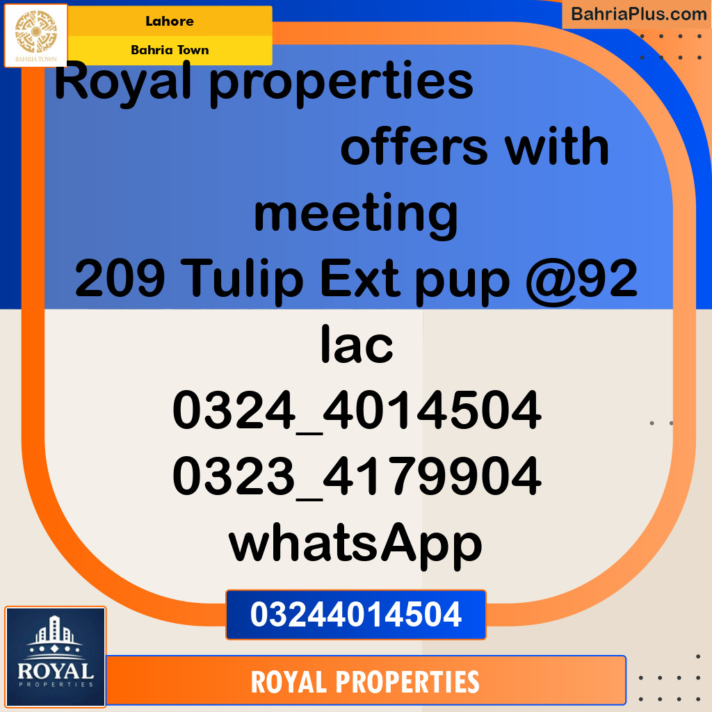 Residential Plot for Sale in Sector C - Tulip Ext. Block -  Bahria Town, Lahore - (BP-167569)