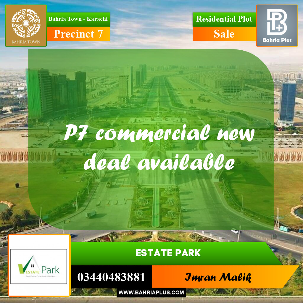 1000 Sq. Yards Residential Plot for Sale in Precinct 7 -  Bahria Town, Karachi - (BP-167581)