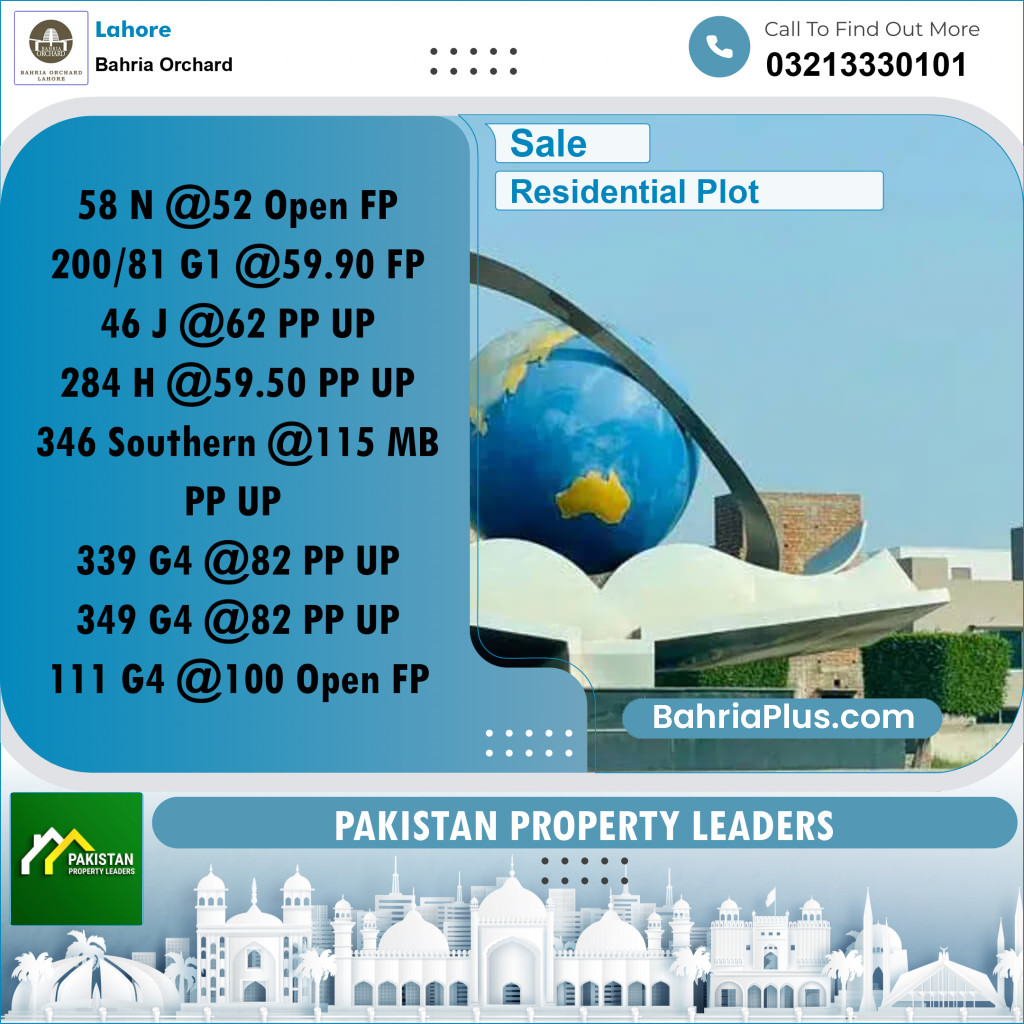 Residential Plot for Sale in Phase 2 - N Block -  Bahria Orchard, Lahore - (BP-167613)
