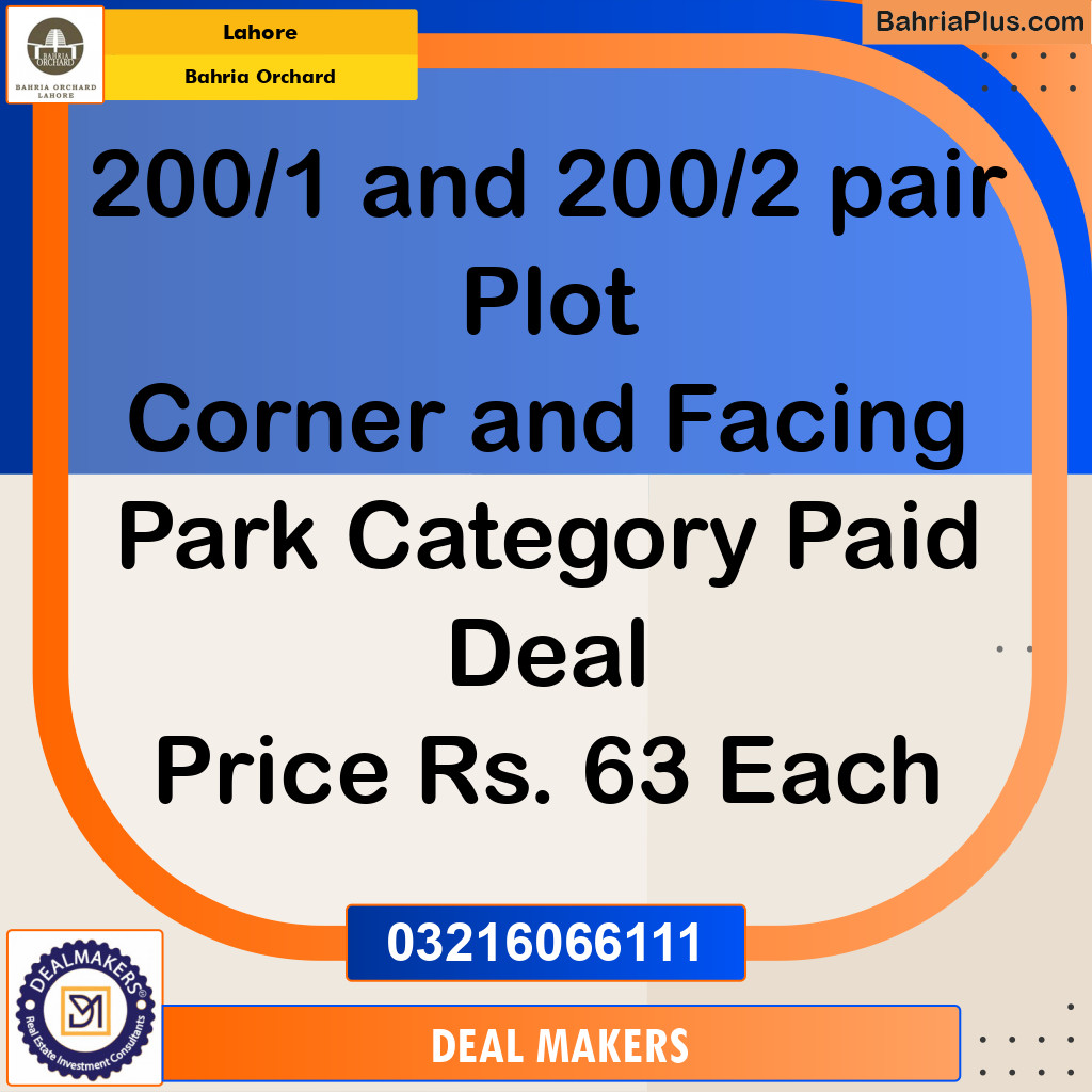 Residential Plot for Sale in Bahria Orchard, Lahore - (BP-167632)