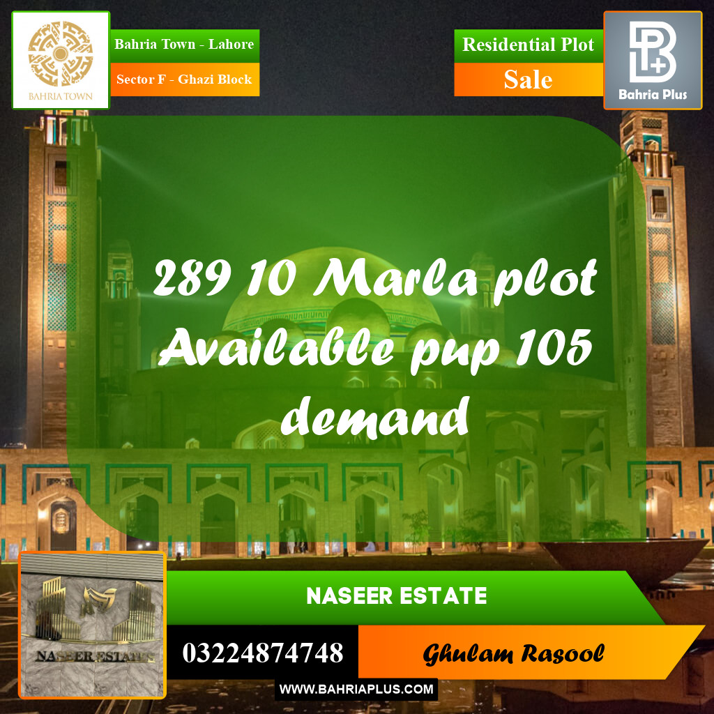 Residential Plot for Sale in Sector F - Ghazi Block -  Bahria Town, Lahore - (BP-167671)