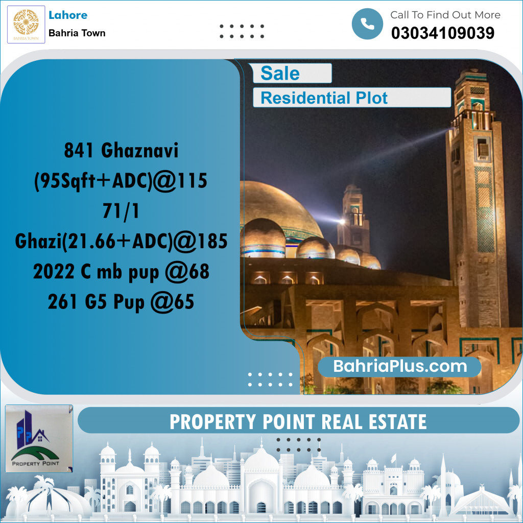 Residential Plot for Sale in Sector F - Ghaznavi Block -  Bahria Town, Lahore - (BP-167681)