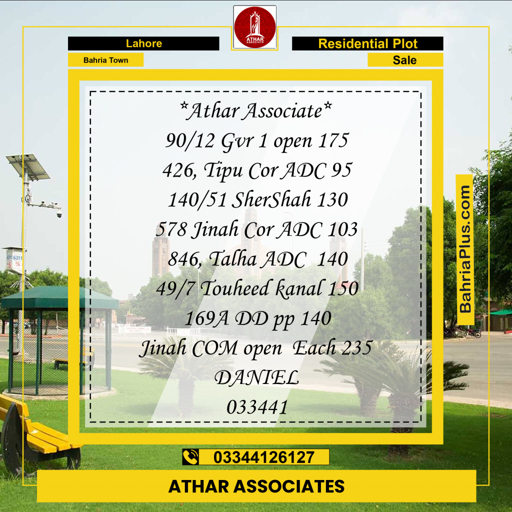 Residential Plot for Sale in Golf Phase 1 -  Bahria Town, Lahore - (BP-167721)