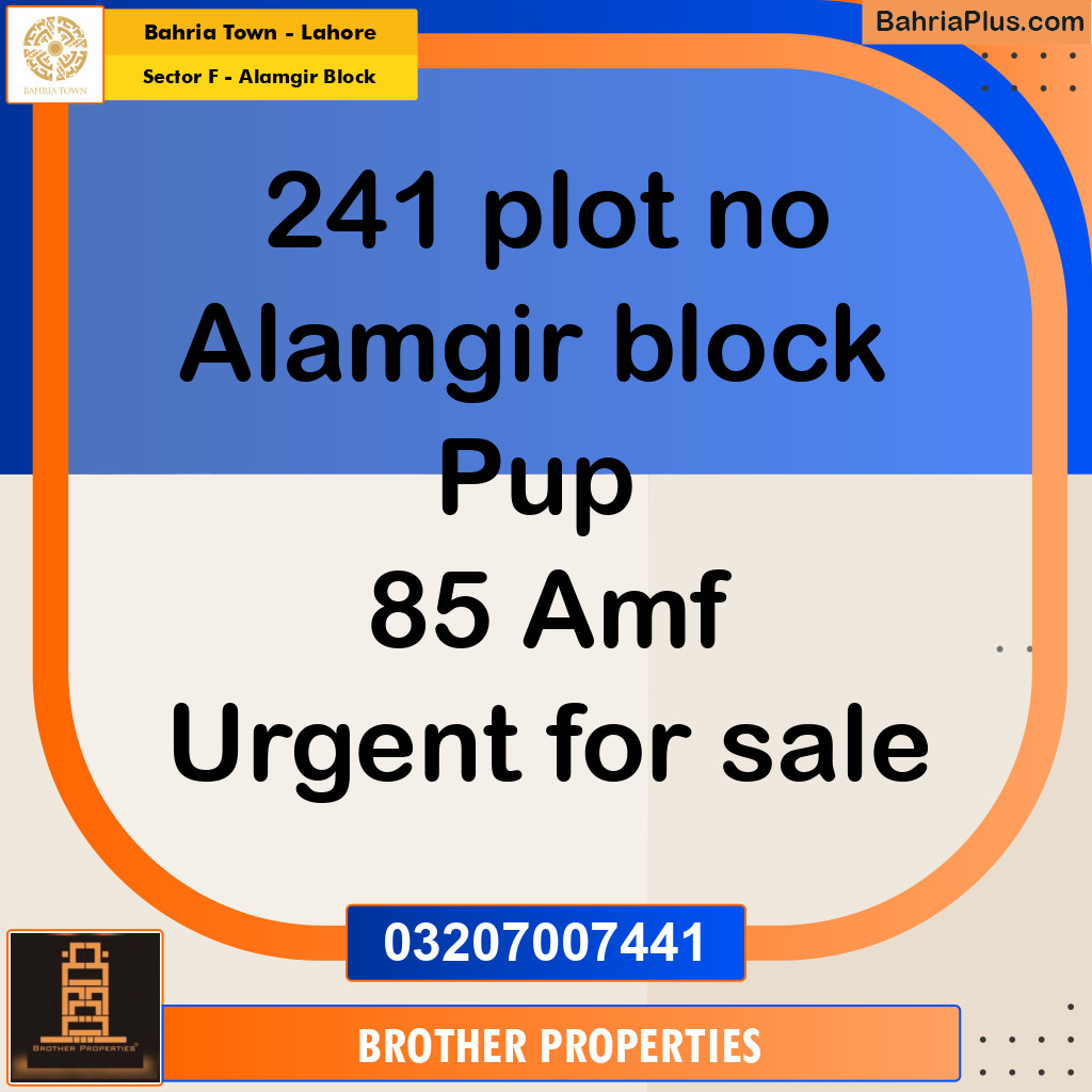 Residential Plot for Sale in Sector F - Alamgir Block -  Bahria Town, Lahore - (BP-167725)
