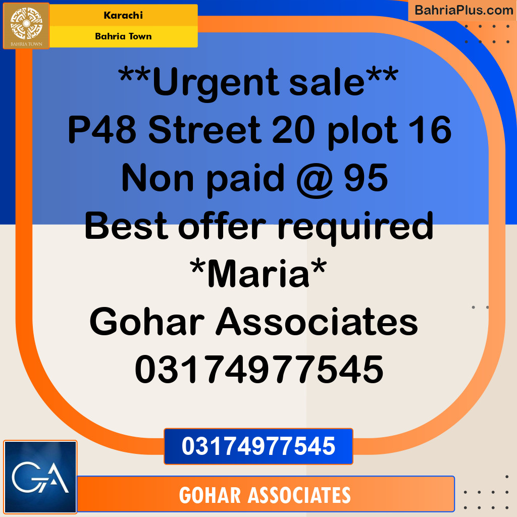 Residential Plot for Sale in Precinct 48 -  Bahria Town, Karachi - (BP-167733)