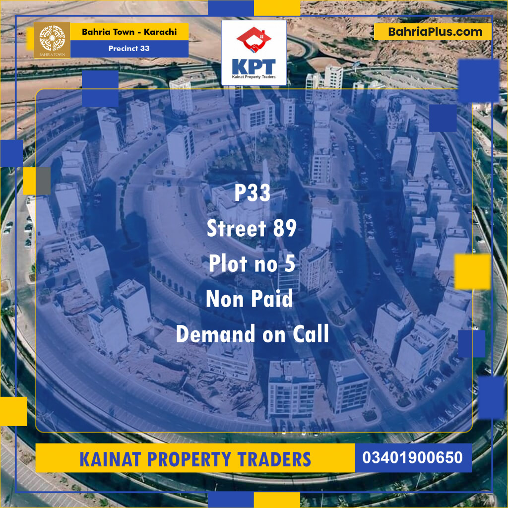Residential Plot for Sale in Precinct 33 -  Bahria Town, Karachi - (BP-167753)