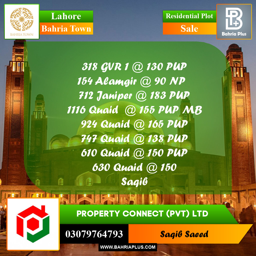 Residential Plot for Sale in Golf Phase 1 -  Bahria Town, Lahore - (BP-167774)