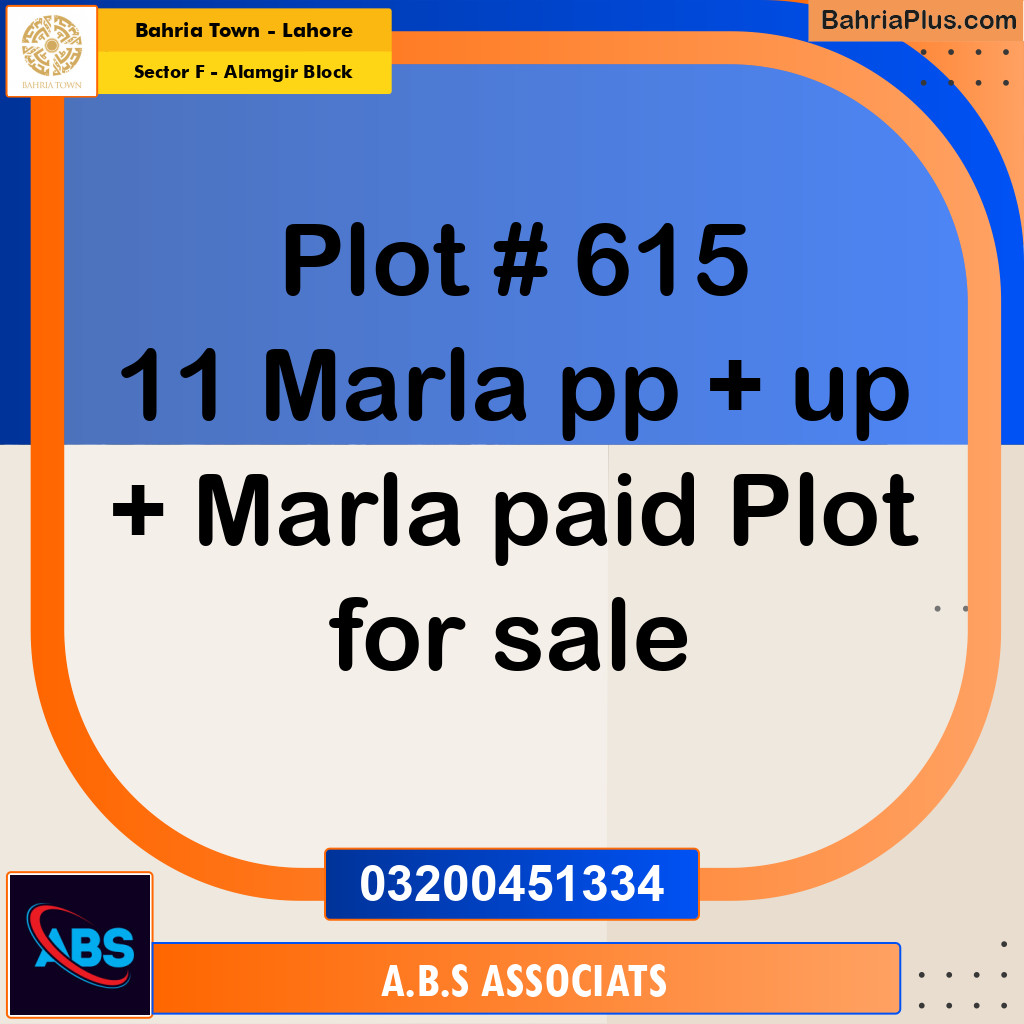 Residential Plot for Sale in Sector F - Alamgir Block -  Bahria Town, Lahore - (BP-167808)