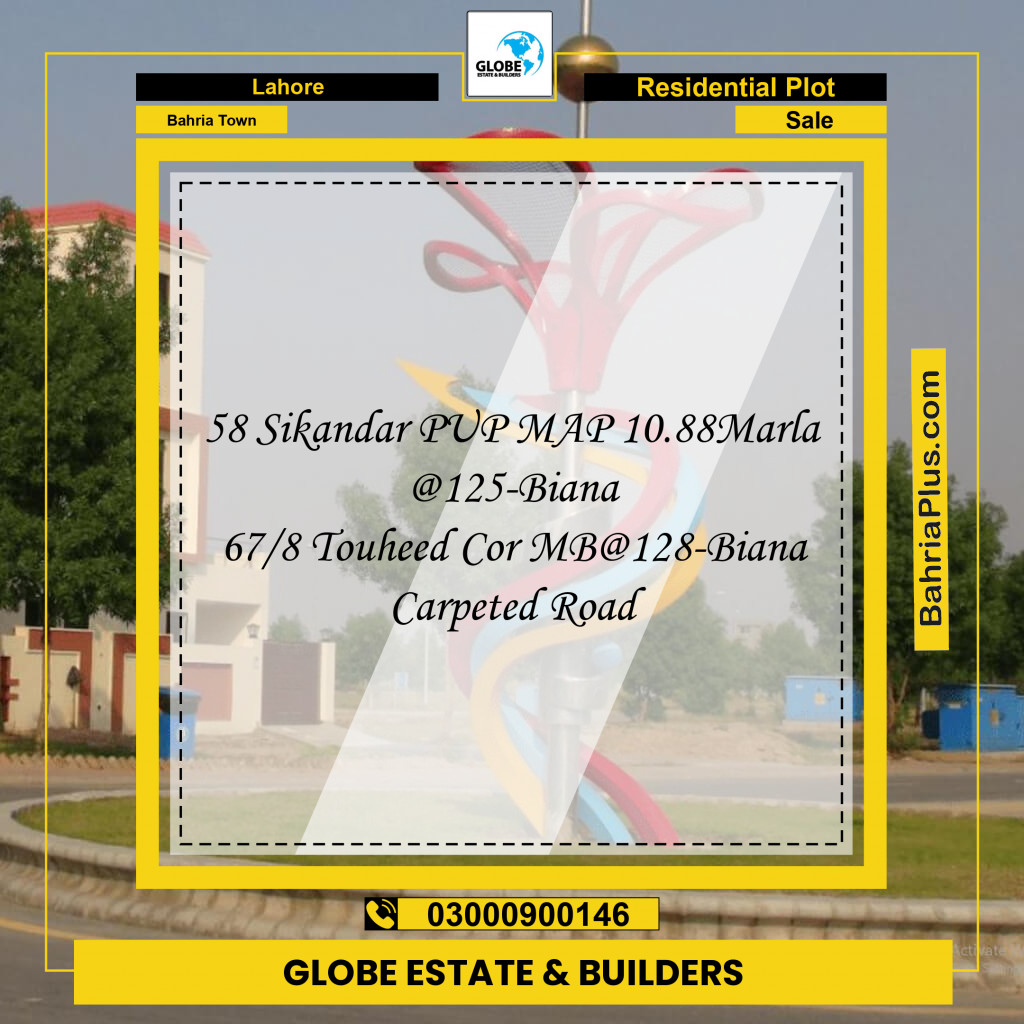 Residential Plot for Sale in Sector F - Sikander Block -  Bahria Town, Lahore - (BP-167826)