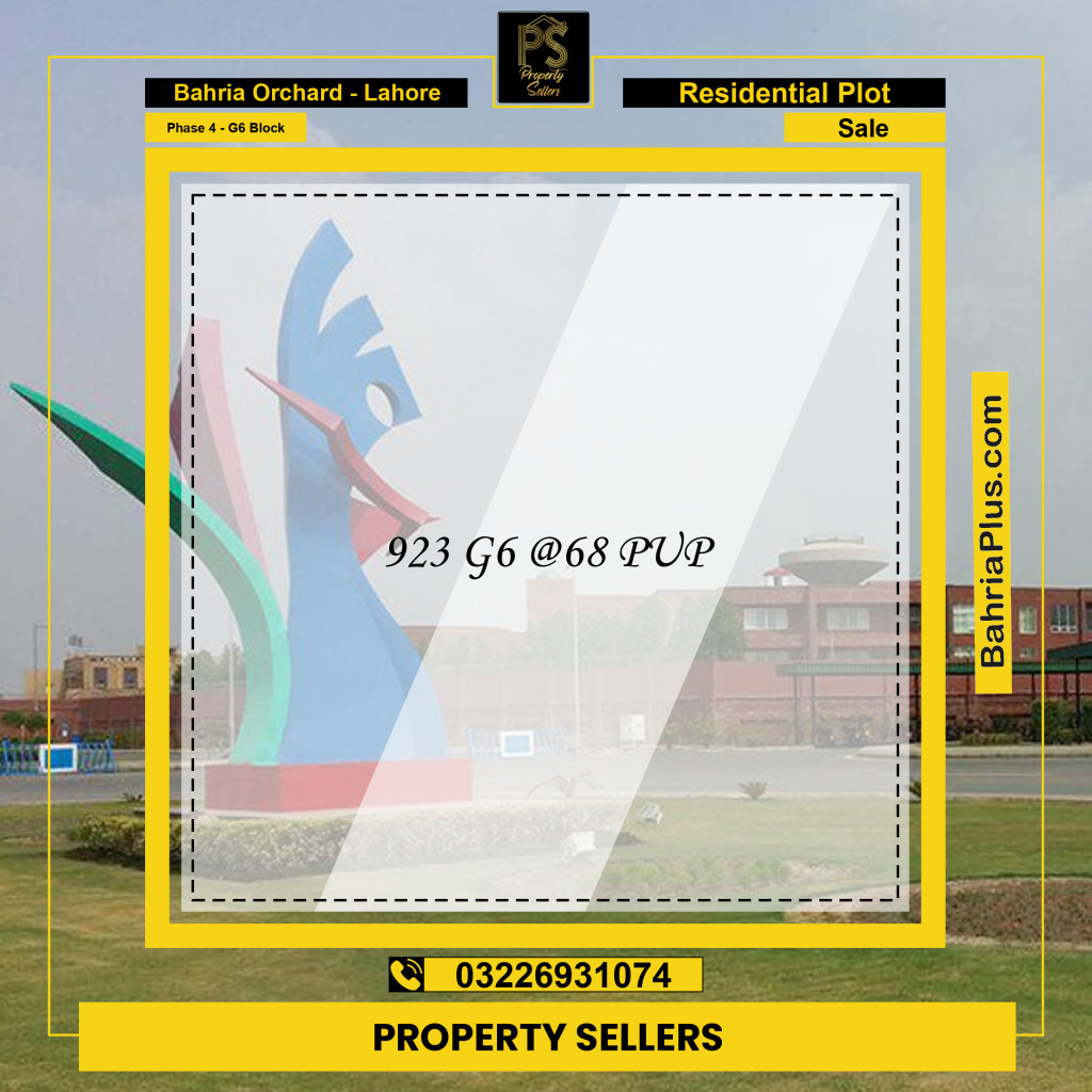 Residential Plot for Sale in Phase 4 - G6 Block -  Bahria Orchard, Lahore - (BP-167832)