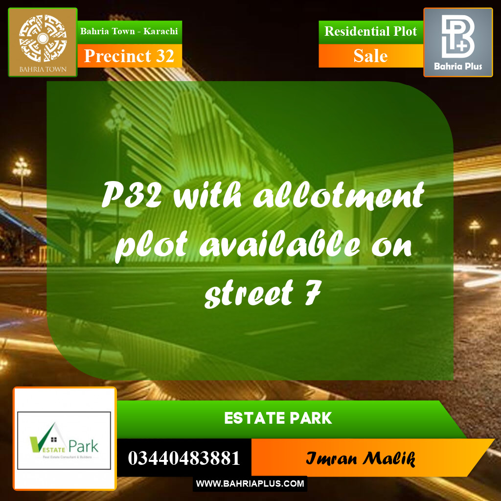 250 Sq. Yards Residential Plot for Sale in Precinct 32 -  Bahria Town, Karachi - (BP-167893)