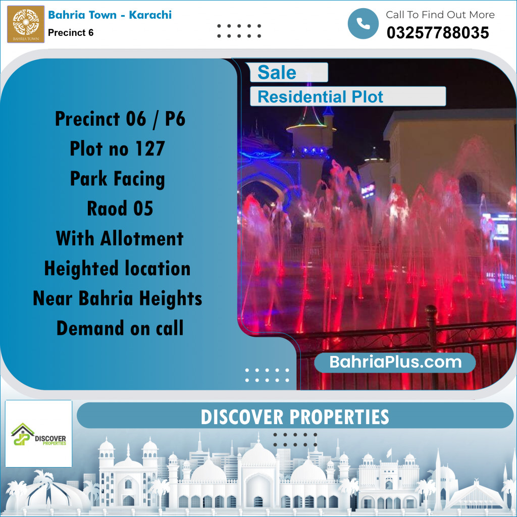 250 Sq. Yards Residential Plot for Sale in Precinct 6 -  Bahria Town, Karachi - (BP-168009)