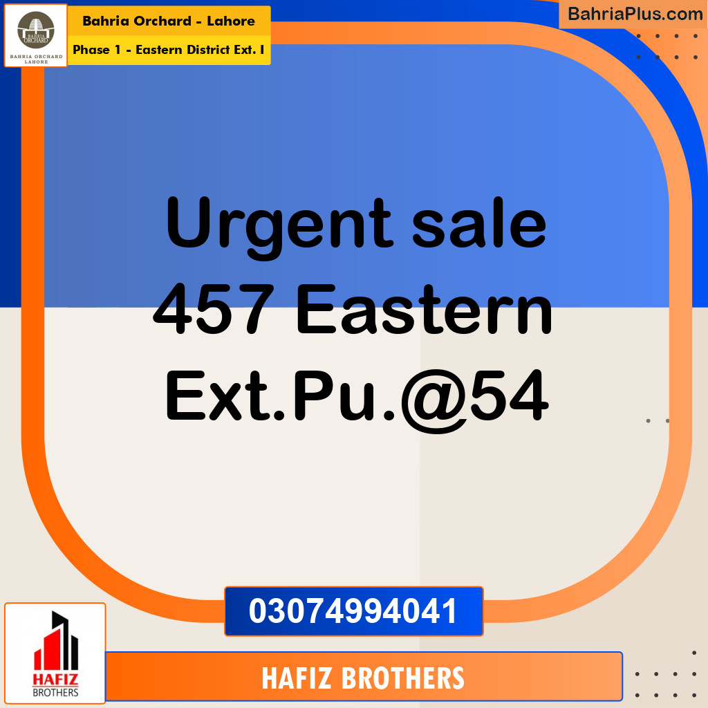 Residential Plot for Sale in Phase 1 - Eastern District Ext. I -  Bahria Orchard, Lahore - (BP-168010)