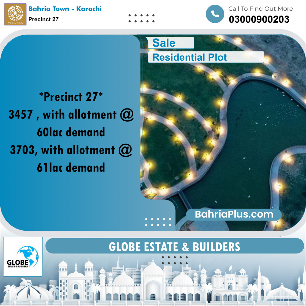 Residential Plot for Sale in Precinct 27 -  Bahria Town, Karachi - (BP-168011)
