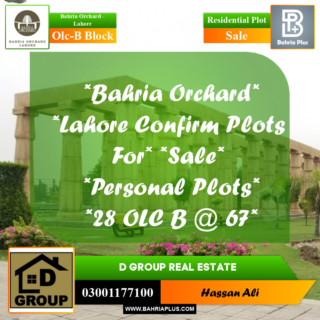 Residential Plot for Sale in OLC-B Block -  Bahria Orchard, Lahore - (BP-168115)