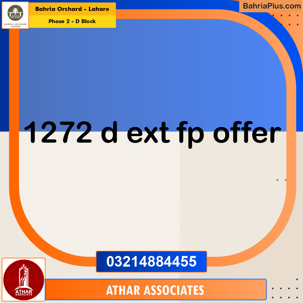 Residential Plot for Sale in Phase 2 - D Block -  Bahria Orchard, Lahore - (BP-168210)