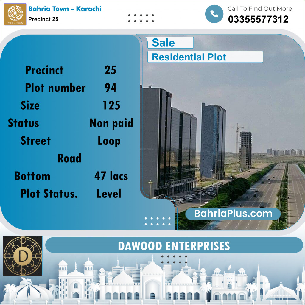 125 Sq. Yards Residential Plot for Sale in Precinct 25 -  Bahria Town, Karachi - (BP-168215)