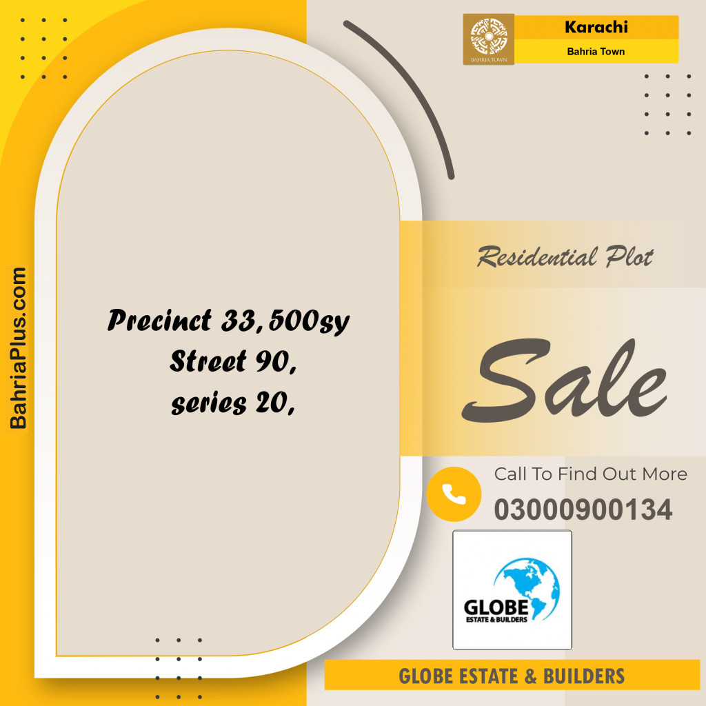 Residential Plot for Sale in Precinct 33 -  Bahria Town, Karachi - (BP-168249)