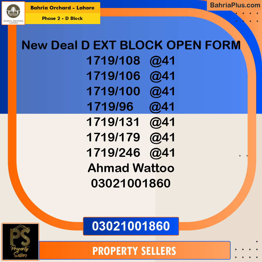 Residential Plot for Sale in Phase 2 - D Block -  Bahria Orchard, Lahore - (BP-168271)