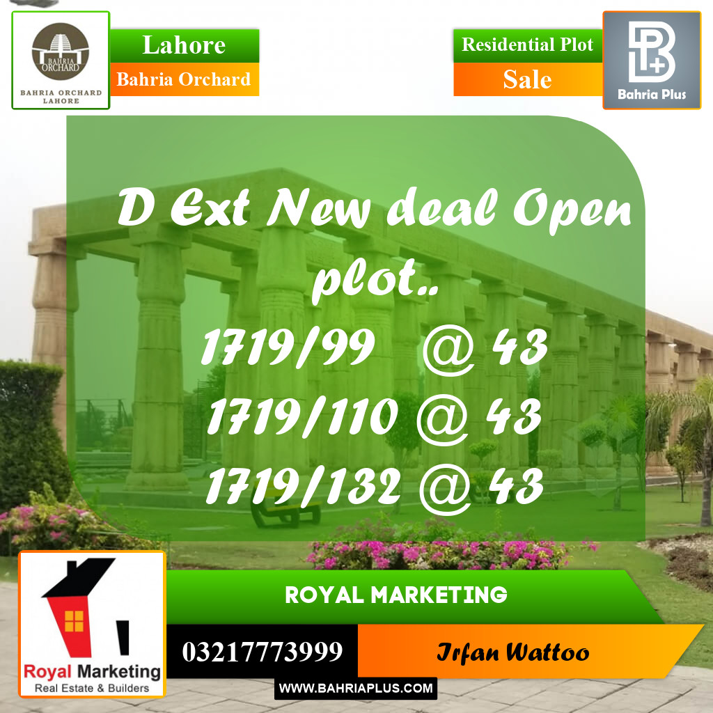 Residential Plot for Sale in Bahria Orchard, Lahore - (BP-168282)