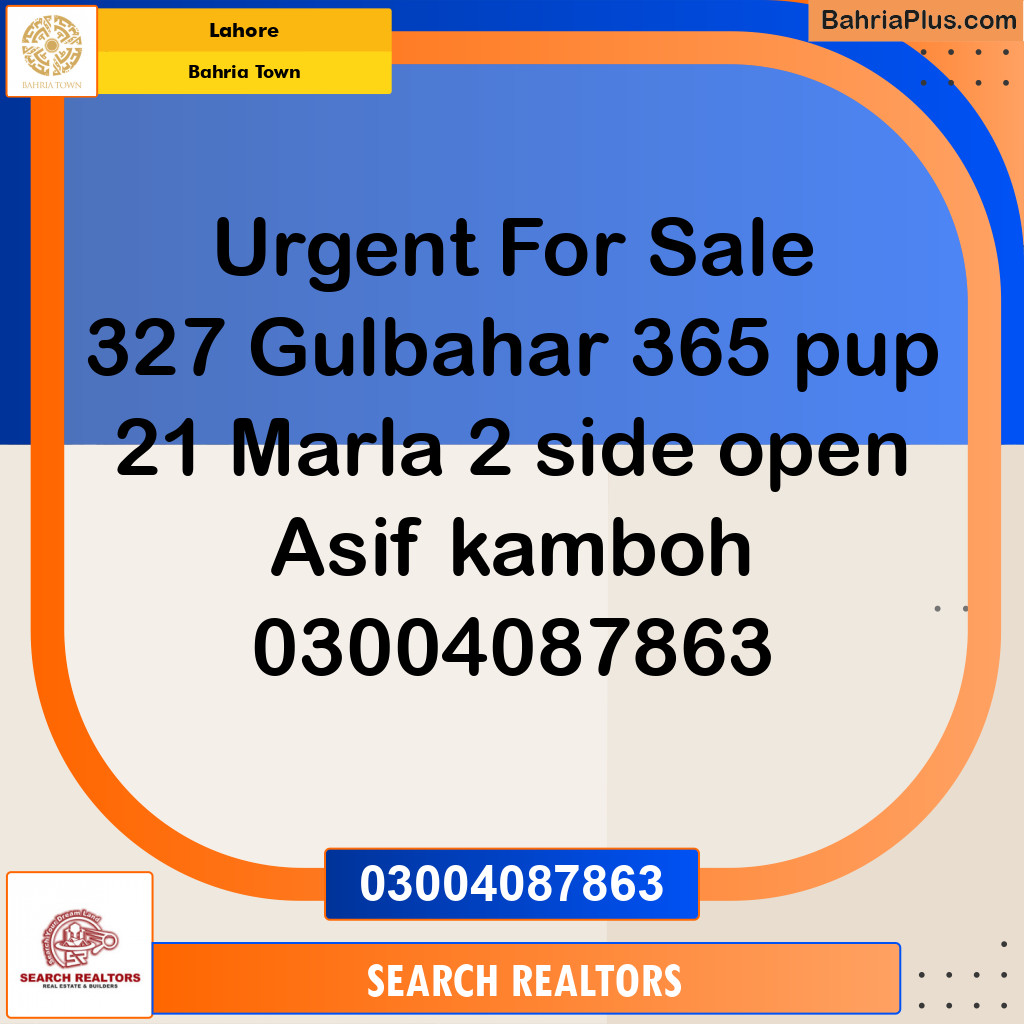 Residential Plot for Sale in Sector C - Gulbahar Block -  Bahria Town, Lahore - (BP-168322)